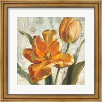 Framed Parrot Tulips I on Ivory