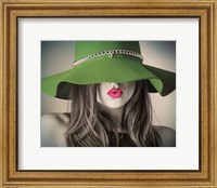 Framed Vintage Fashion - Green Hat