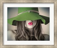 Framed Vintage Fashion - Green Hat