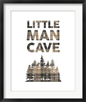 Framed Little Man Cave - Trees Tan Plaid