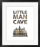 Framed Little Man Cave - Trees Tan Plaid