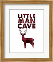 Framed Little Man Cave - Deer Red Plaid