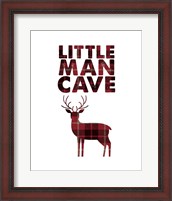 Framed Little Man Cave - Deer Red Plaid