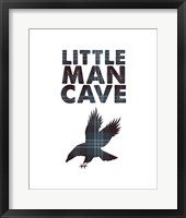 Framed Little Man Cave - Eagle Blue Plaid