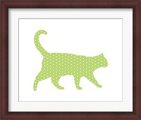 Framed Dot Pattern Cat - Green