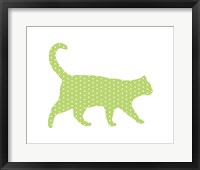 Framed Dot Pattern Cat - Green