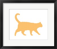 Framed Dot Pattern Cat - Orange