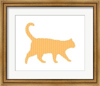 Framed Dot Pattern Cat - Orange