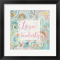 Spring Dream Paisley III Pink Sentiment Framed Print