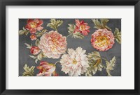 Framed Mixed Floral Charcoal