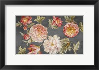 Framed Mixed Floral Charcoal