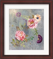 Framed Peonies and Paisley