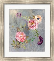 Framed Peonies and Paisley