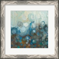 Framed Blue and Bronze Dots VII