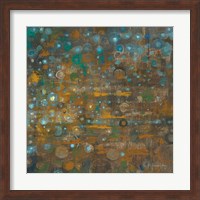 Framed Blue and Bronze Dots X