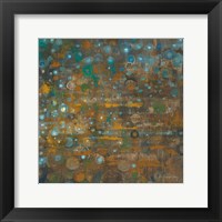 Blue and Bronze Dots X Framed Print