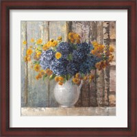 Framed Fall Dahlia Bouquet Crop Blue