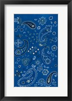 Framed Farm Nostalgia Blue Paisley