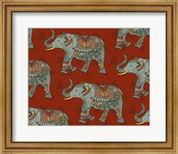 Framed Elephant Caravan Pattern M