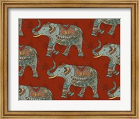 Framed Elephant Caravan Pattern M