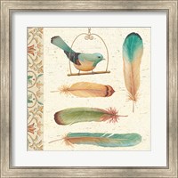 Framed 'Feather Tales I' border=