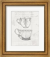 Framed Authentic Coffee IV White Gray