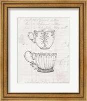 Framed 'Authentic Coffee IV White Gray' border=
