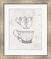 Framed Authentic Coffee IV White Gray