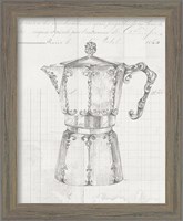 Framed 'Authentic Coffee III White Gray' border=