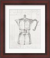 Framed 'Authentic Coffee III White Gray' border=
