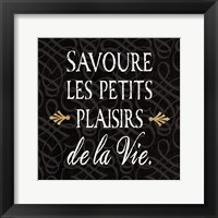 Inspirational Collage II French on Black Framed Print