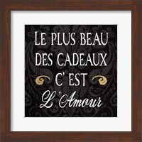 Framed Inspirational Collage I French on Black