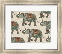 Framed Elephant Caravan Pattern