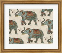 Framed Elephant Caravan Pattern