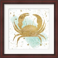 Framed Silver Sea Life Aqua Crab
