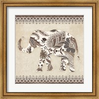 Framed Boho Elephant II Neutral