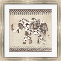Framed Boho Elephant II Neutral