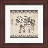 Framed 'Boho Elephant II Neutral' border=