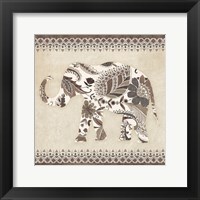 Boho Elephant II Neutral Framed Print