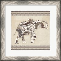 Framed Boho Elephant I Neutral