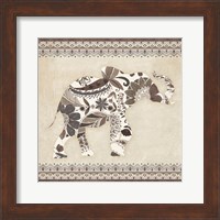 Framed 'Boho Elephant I Neutral' border=