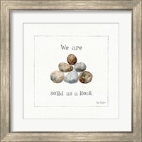 Framed 'Pebbles and Sandpipers VI' border=