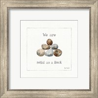 Framed 'Pebbles and Sandpipers VI' border=
