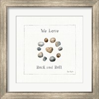 Framed 'Pebbles and Sandpipers VIII' border=