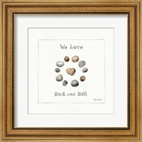 Framed 'Pebbles and Sandpipers VIII' border=