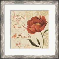 Framed 'Faith Family Friends Sq' border=