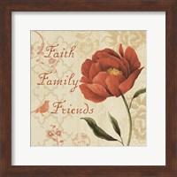 Framed 'Faith Family Friends Sq' border=