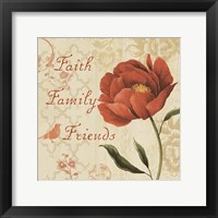 Framed 'Faith Family Friends Sq' border=