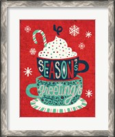 Framed Festive Holiday Cocoa Seasons Greetings