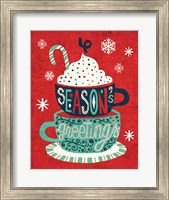 Framed Festive Holiday Cocoa Seasons Greetings